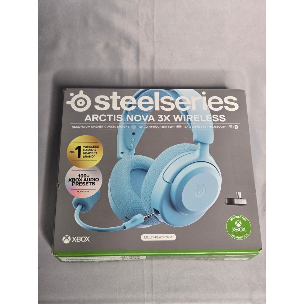 SteelSeries Arctis Nova 3X Wireless Xbox Headset Bluetooth 40hr Blue